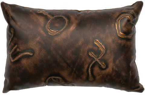 Embossed Leather - Pillow 12"x18" - Fabric Back