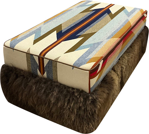 Desert Buffalo Storage Ottoman - 45" x 24"