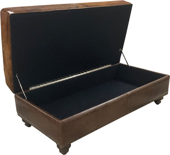 Cowhide Storage Ottoman - 60