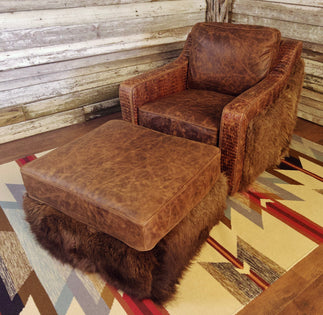 Yellowstone Buffalo Ottoman - 30