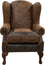 Walnut Crest Wingback Chair