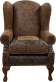 Walnut Crest Wingback Chair
