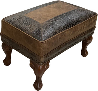 Walnut Crest Ottoman - 27 