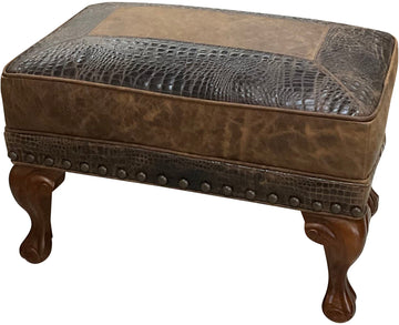 Walnut Crest Ottoman - 27 