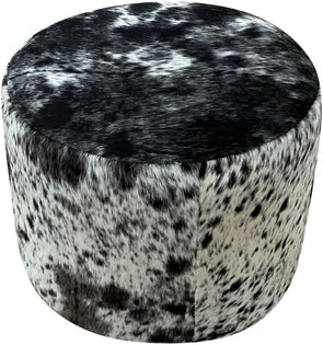 Black & White Speckled Barrel Ottoman - 18