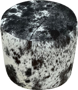 Black & White Speckled Barrel Ottoman - 18