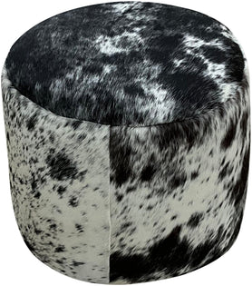 Black & White Speckled Barrel Ottoman - 18