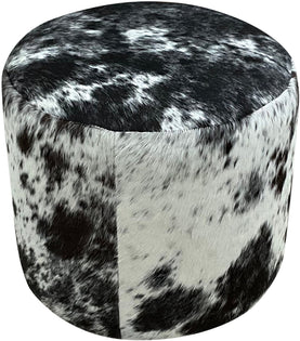 Black & White Speckled Barrel Ottoman - 18