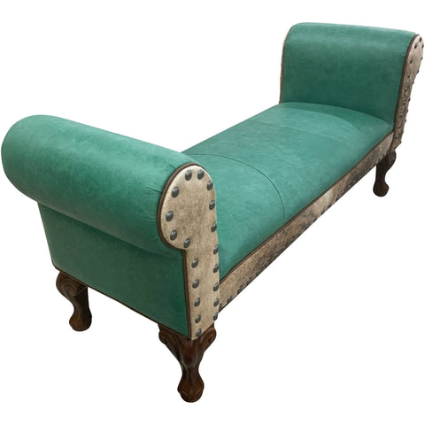Albuquerque Turquoise Roll Arm Bench