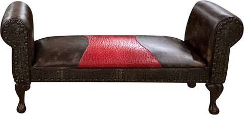 Red Ostrich 60" Bench