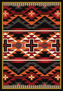 American Dakota Trader Rugs Rustic Cross - Black