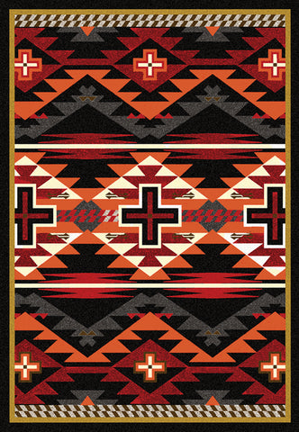 American Dakota Trader Rugs Rustic Cross - Black