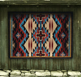American Dakota Trader Rugs Rustic Cross - Blue