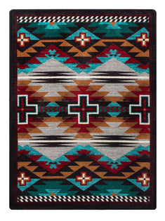 American Dakota Trader Rugs Rustic Cross - Electric