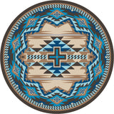 American Dakota Trader Rugs Rustic Cross - Indigo Turquoise