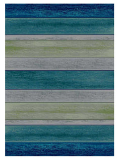 American Dakota Coastal Rugs Bungalow Stripe - Aqua