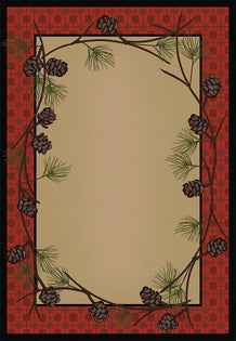 American Dakota National Park Delicate Pines - Red Plaid