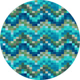 American Dakota Coastal Rugs Spa Tiles - Aqua