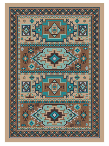 American Dakota Trader Rugs Indigo - Turquoise