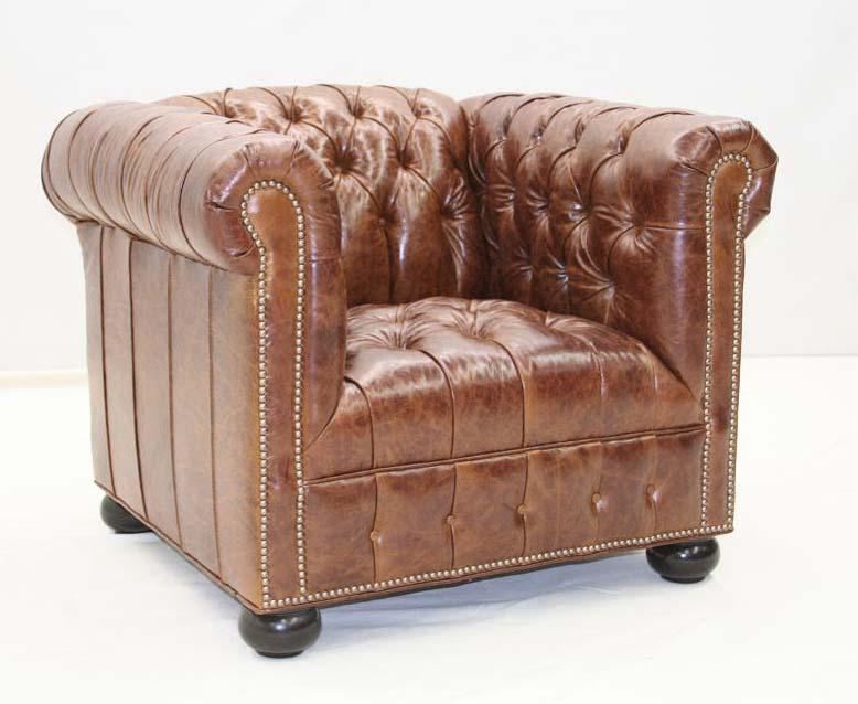 Tufted Chesterfield Club Chair - Old Hickory Tannery