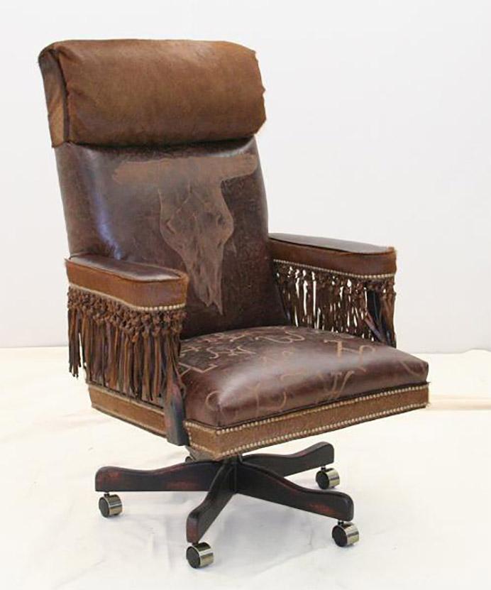 Broken Skull Western Office Chair - Old Hickory Tannery