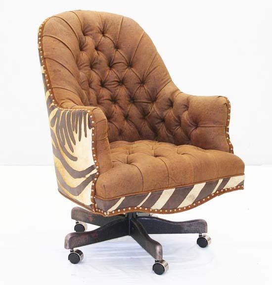 Copper Leather Tufted Office Chair - Old Hickory Tannery