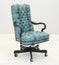 Turquoise Croco Office Chair - Old Hickory Tannery