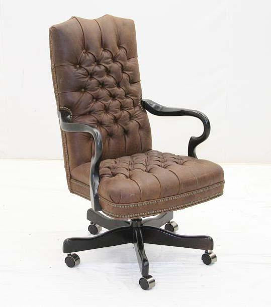 Tufted Leather Executive Chair - Old Hickory Tannery