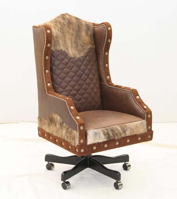 Wolf Accent Western Office Chair - Old Hickory Tannery