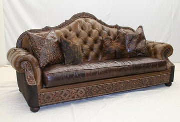 Loredo Whiskey Western Sofa - Old Hickory Tannery