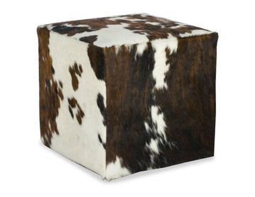 Tucker Cowhide Ottoman - Tricolor