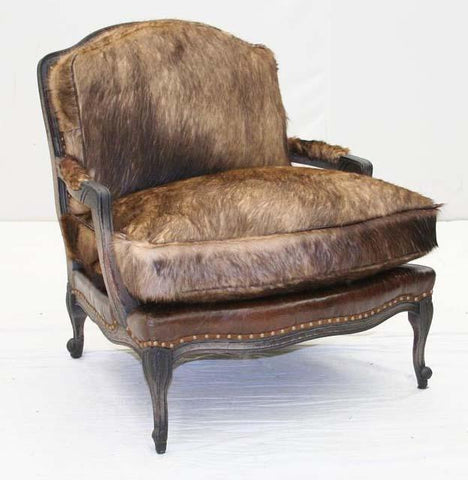 Wolf Hair Bergere Chair - Old Hickory Tannery