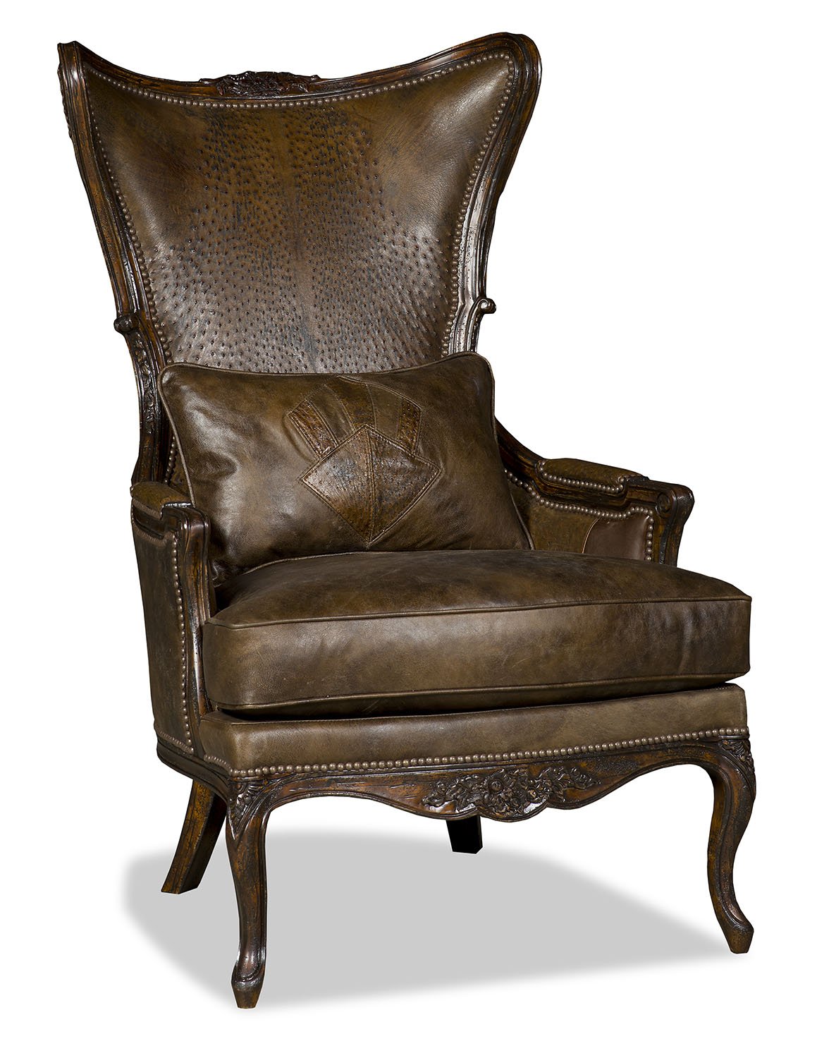 Danice Leather and Ostrich Chair