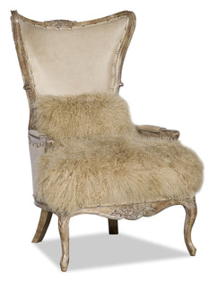 Danice Leather and Tibetan Fur Chair