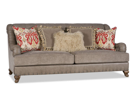 Valentino Leather and Fabric Sofa