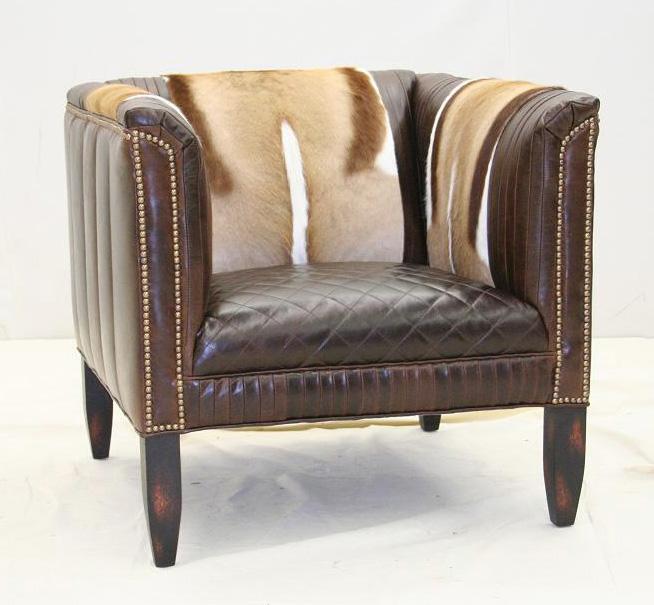 Exotic Hair on Hide Modern Chair - Old Hickory Tannery