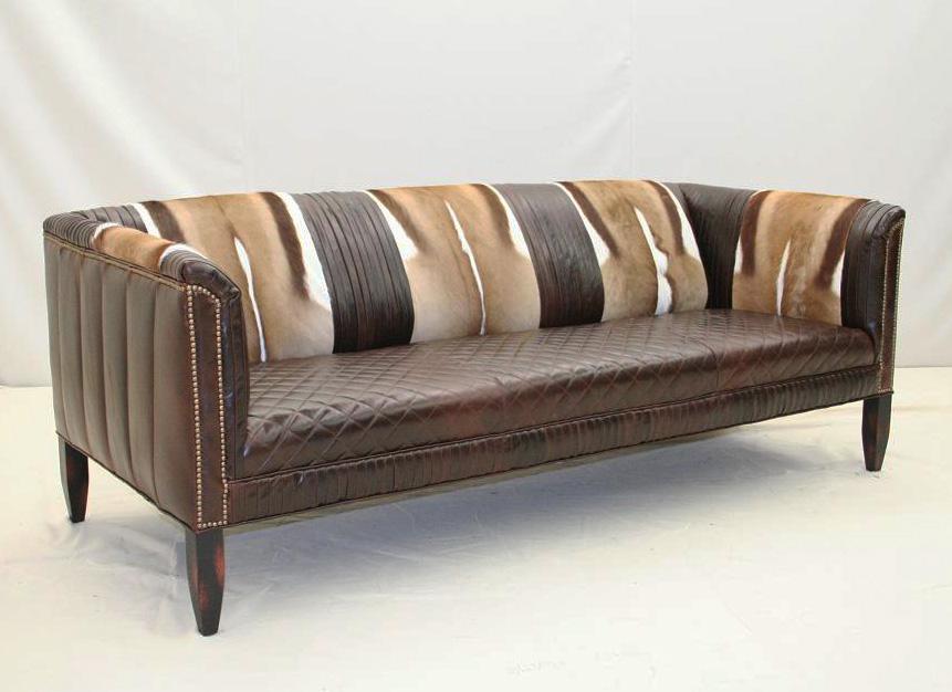 Exotic Hair on Hide Modern Sofa - Old Hickory Tannery