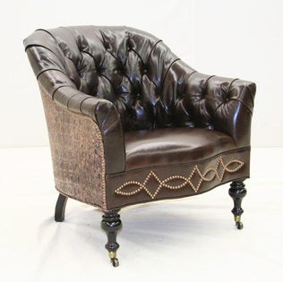 Walnut Brown Leather Chair - Old Hickory Tannery