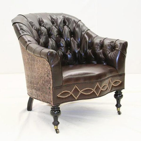 Walnut Brown Leather Chair - Old Hickory Tannery