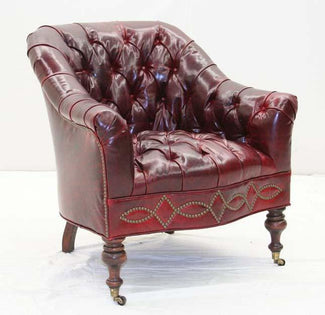 Tufted Red Leather Chair - Old Hickory Tannery