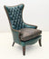 Deep Turquoise Wing Chair - Old Hickory Tannery