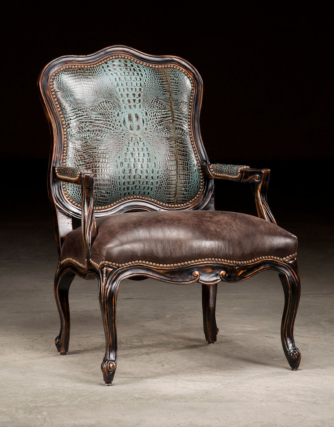 Darcy Chair with Turquoise Croc