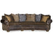 Samuel Curved Sofa Leather and Fabric Combo