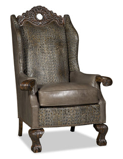 Roxie Leather and Green Croc Kings Chair
