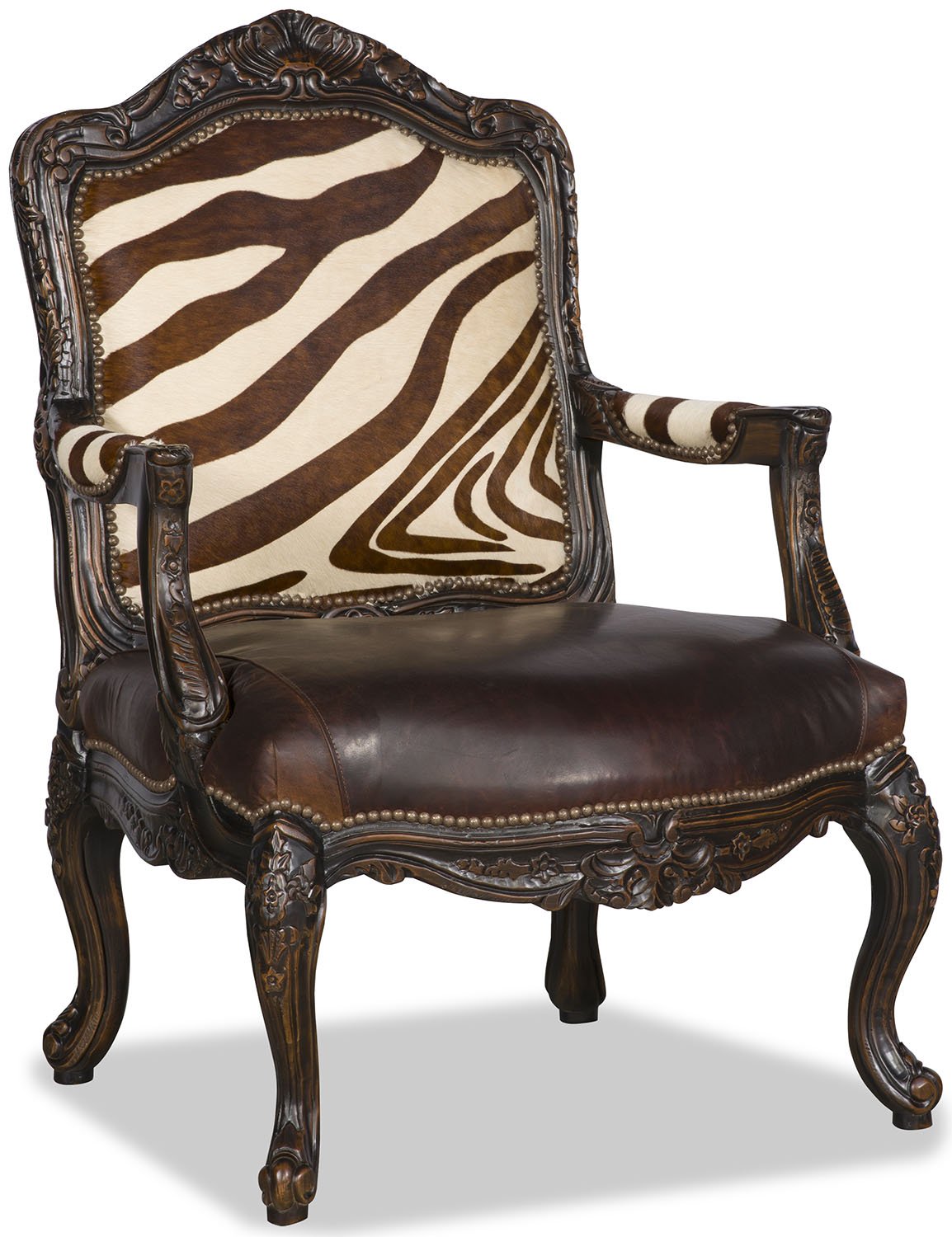 Millie Chocolate Leather and Zebra Chair