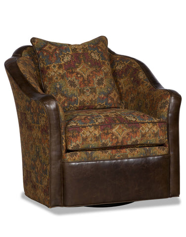 Loretta Swivel Chair with Rust Accents