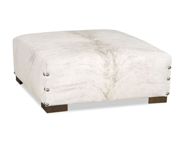 Hobbs Cowhide Ottoman - Grey