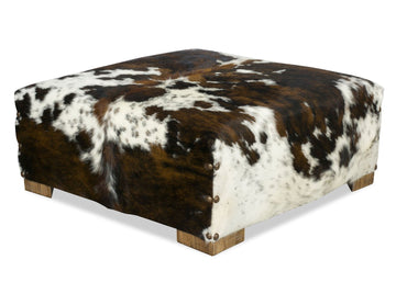 Hobbs Cowhide Ottoman - Tricolor