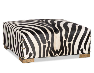 Hobbs Cowhide Ottoman - Zebra HOH