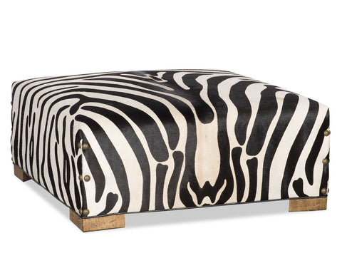Hobbs Cowhide Ottoman - Zebra HOH